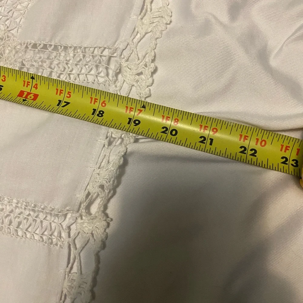 19 x 37 white handmade table runner